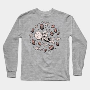 Triceratops Rocks! | Dinosaur Science Art | Rose Quartz Palette Long Sleeve T-Shirt